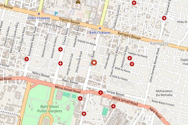 Map showing Sharma Chat Corner in Jaipur