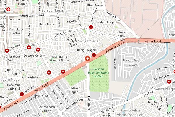 Map showing Traut Coffee House in Jaipur