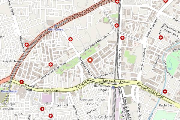 Map showing Cafe Kothi in Jaipur