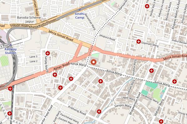 Map showing Handi Restaurant in Jaipur