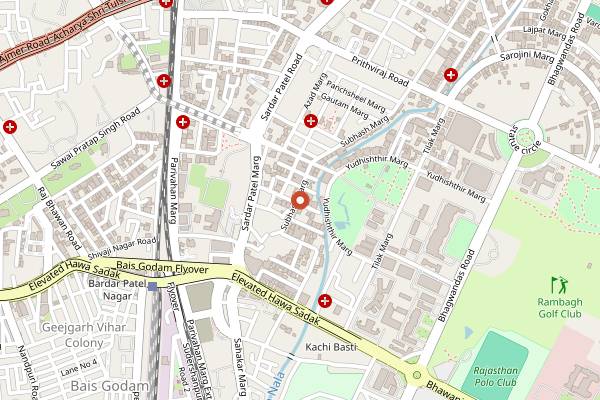 Map showing Napoli Pizzeria and Bistro in Jaipur