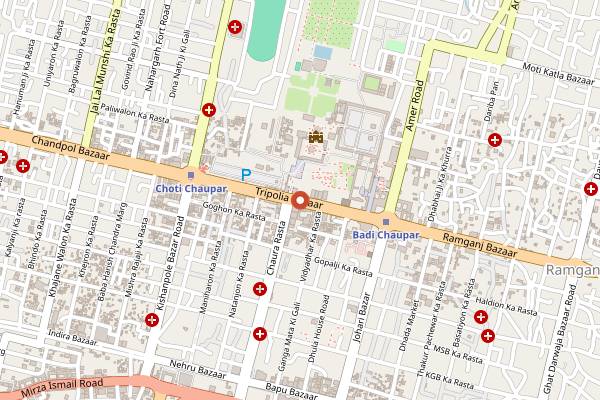 Map showing Gangaur Festival in Jaipur