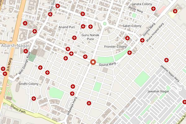 Map showing Nand Chaat Bhandar in Jaipur
