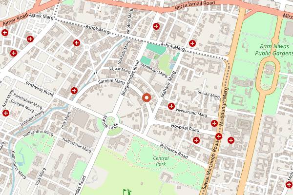 Map showing Nouba Kitchen and Bar in Jaipur
