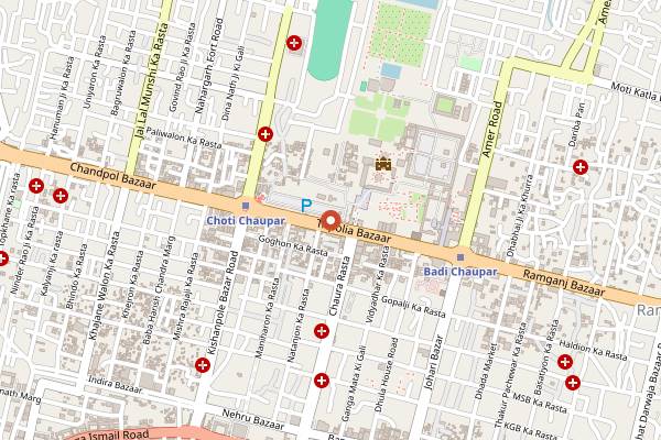 Map showing Rawat Mishthan Bhandar in Jaipur