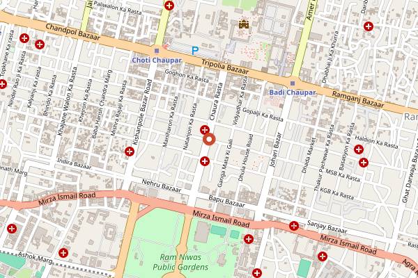 Map showing Samrat Restaurant in Jaipur