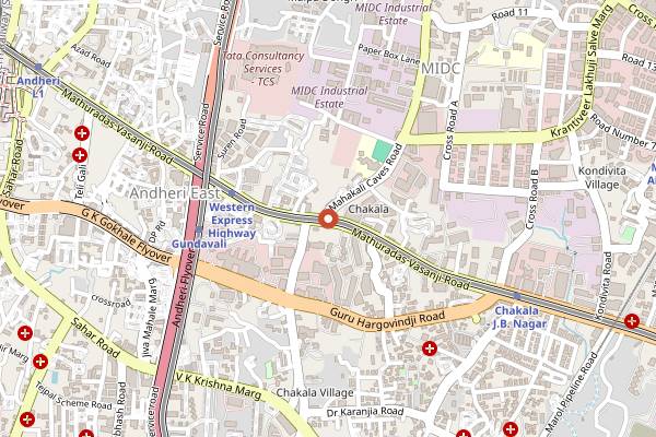 Map showing Thirsty City 127 in Mumbai