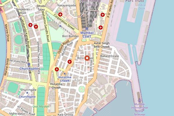 Map showing Pancham Puriwala in Mumbai