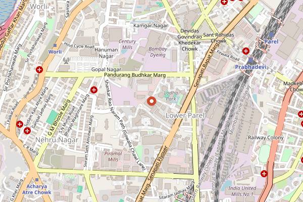 Map showing Subko Coffee at Lower Parel in Mumbai