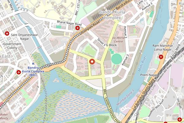 Map showing Yauatcha in Mumbai