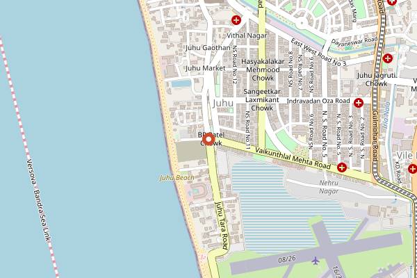 Map showing Juhu Beach Chaat in Mumbai