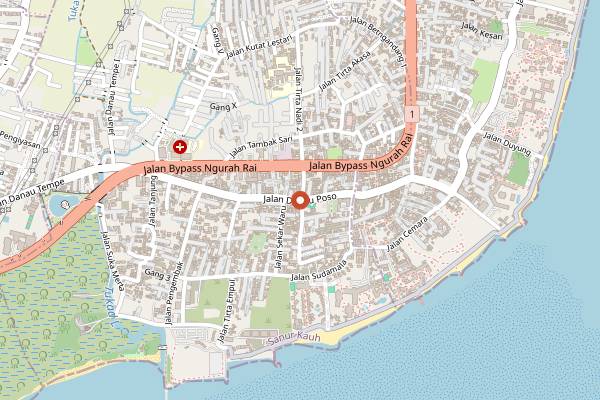 Map showing BettyBake Bakery & Coffee in Bali