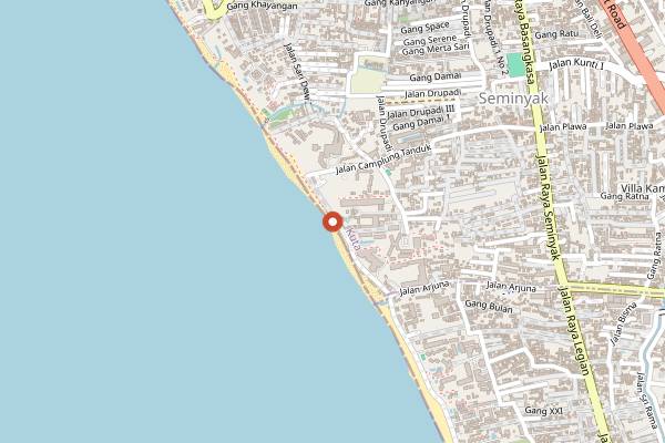 Map showing La Plancha in Bali