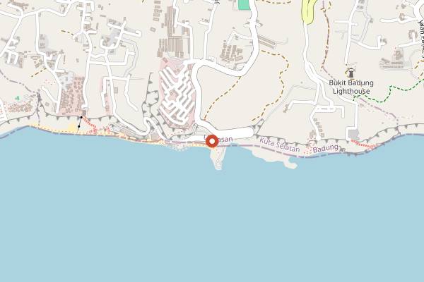 Map showing Minoo Beach Club in Bali