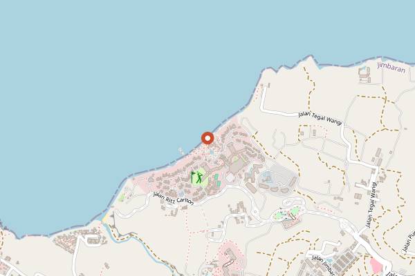 Map showing Rock Bar in Bali
