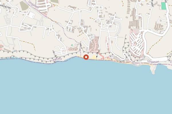 Map showing Sundays Beach Club in Bali