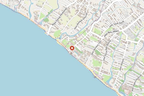 Map showing COMO Beach Club (Canggu) in Bali
