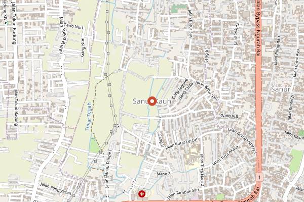 Map showing Genius Cafe (Sanur) in Bali