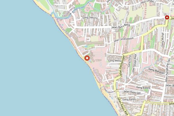 Map showing Starfish Bloo in Bali