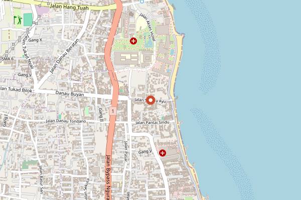 Map showing Nasi Bali Men Weti in Bali