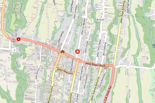 Map showing Seniman Coffee Ubud in Bali