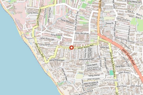 Map showing Ginger Moon Canteen in Bali