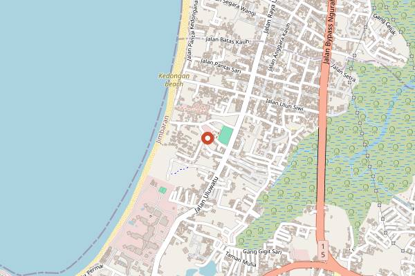 Map showing Kayumanis Resto (Jimbaran) in Bali