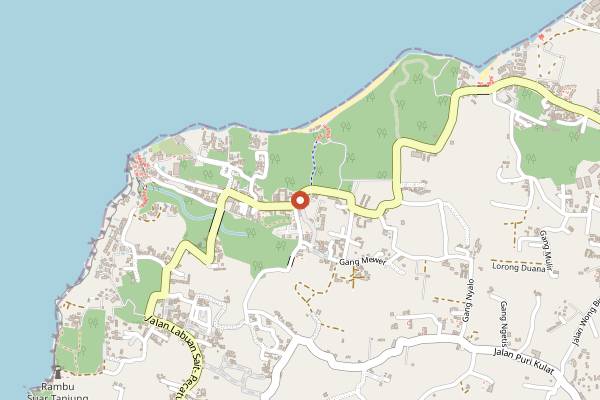 Map showing Ulu Fish Market in Bali