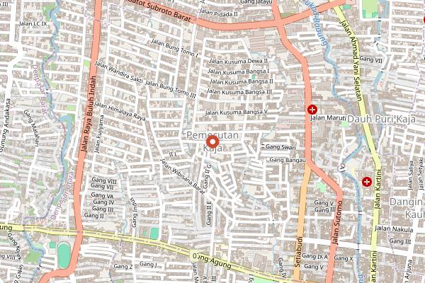 Map showing Warung Men Latri in Bali