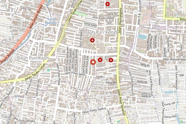 Map showing Warung Mesari Renon in Bali