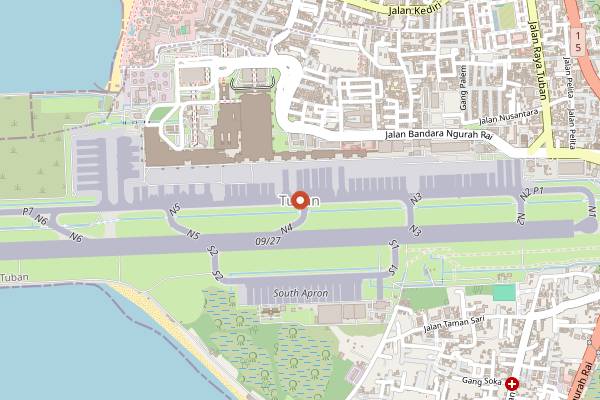 Map showing Warung Laota Tuban in Bali