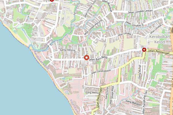 Map showing IZZI Rooftop in Bali