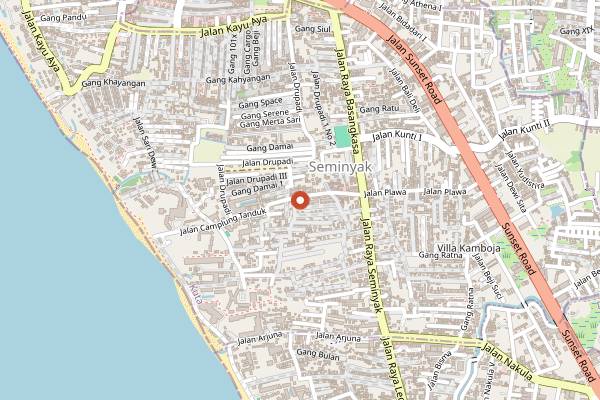 Map showing Mixwell Bar in Bali