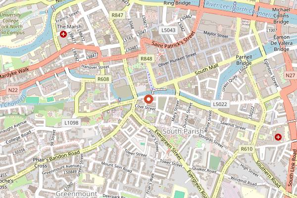 Map showing Quay Co-op Bakery in Cork