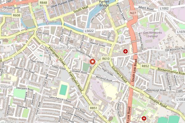 Map showing Coughlan's Bar in Cork