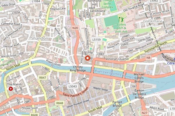 Map showing Sin E in Cork