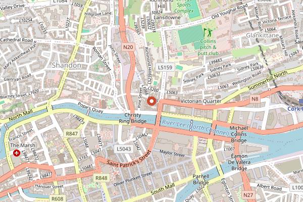 Map showing The Corner House in Cork