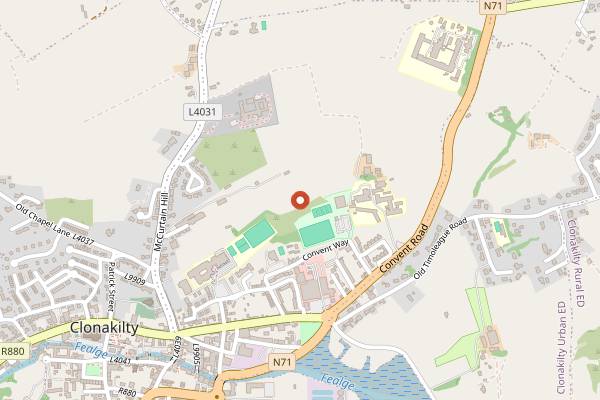 Map showing Clonakilty Distillery in Cork