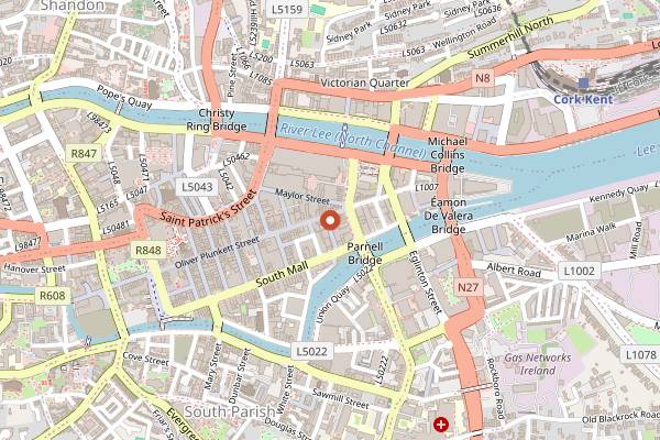 Map showing Elbow Lane Brew and Smoke House in Cork