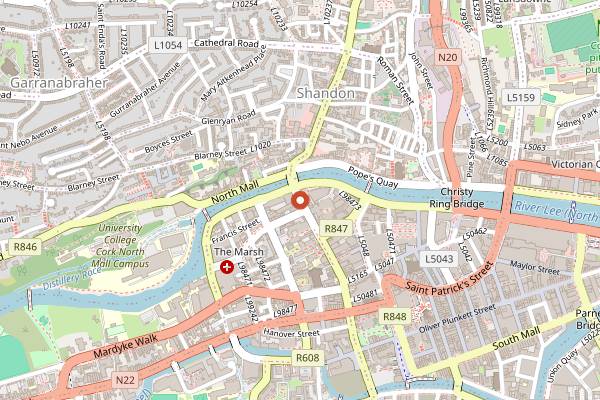 Map showing Tony's Bistro in Cork