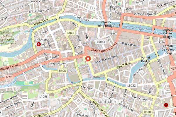 Map showing Three Fools Coffee in Cork