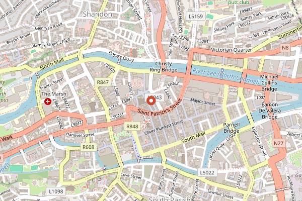 Map showing Cork Coffee Roasters in Cork
