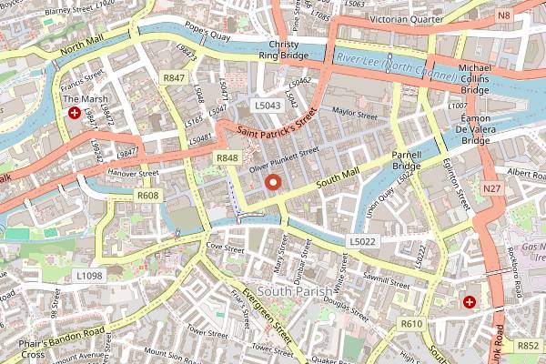 Map showing Farmgate Cafe in Cork