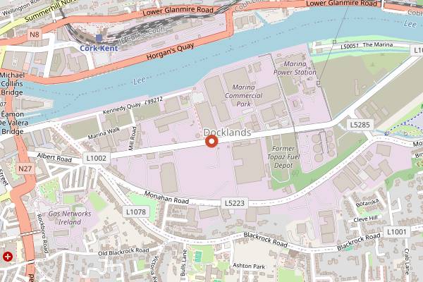 Map showing Marina Market in Cork