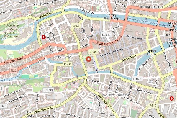 Map showing SOMA Coffee Company in Cork