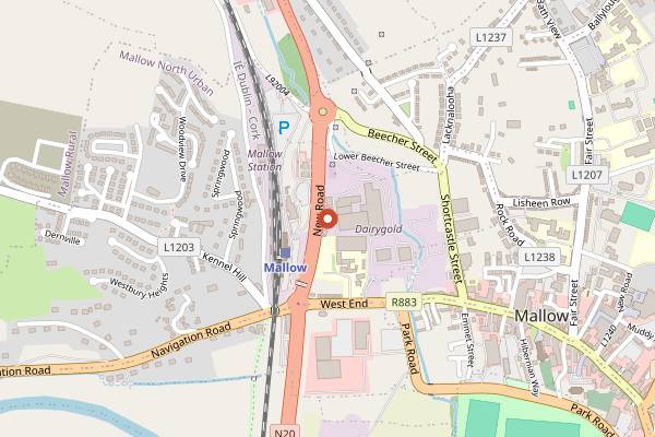 Map showing Longueville House Apple Brandy and Cider Experience in Cork