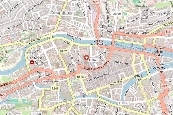 Map showing Natural Foods Bakery in Cork