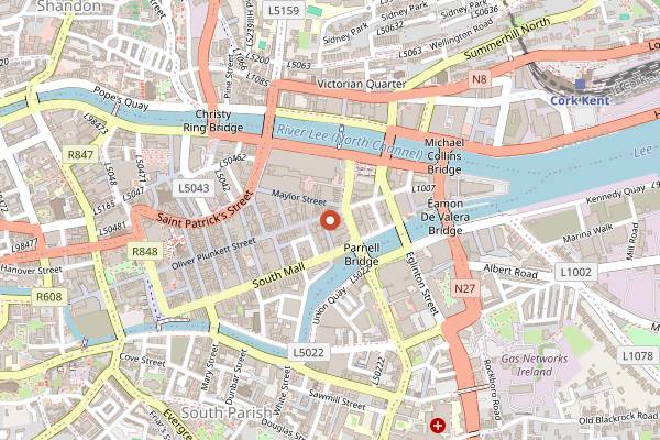 Map showing Elbow Lane Brew and Smokehouse in Cork