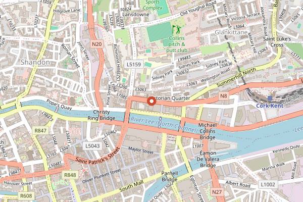 Map showing The MET at The Metropole Hotel in Cork