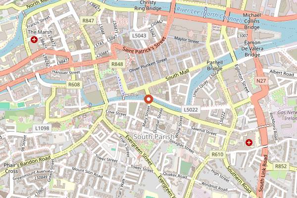 Map showing The River Club in Cork